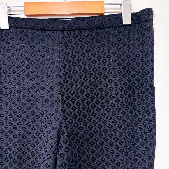 SUZY SHIER Black Textured Velvet Diamond Skinny Pants | Large * - Picture 7 of 8